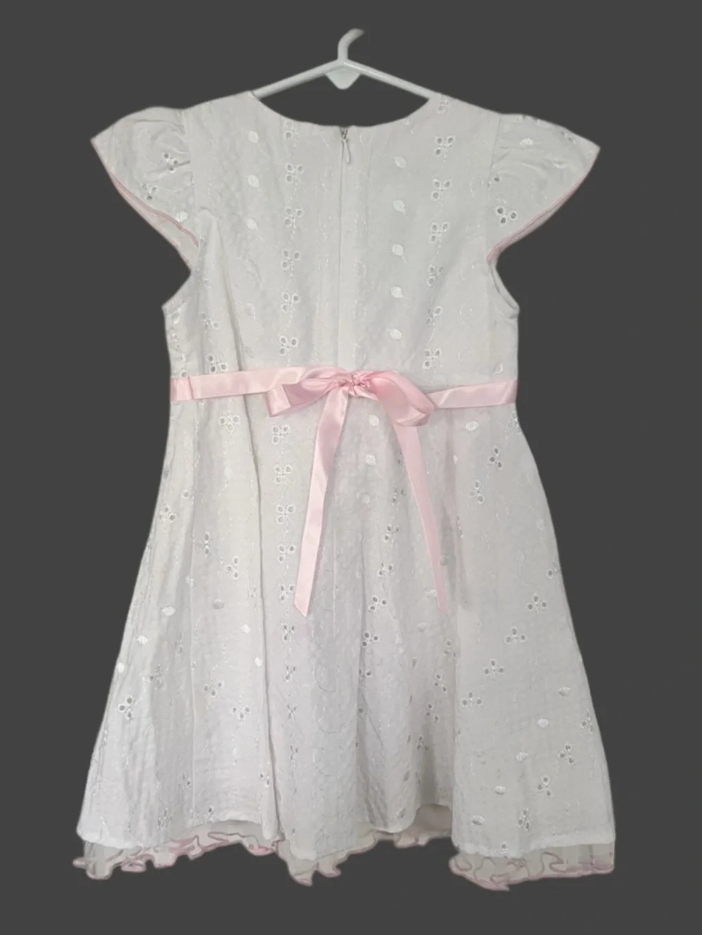 Bonnie Jean White Eyelet Cap Sleeve Dress Size 3T